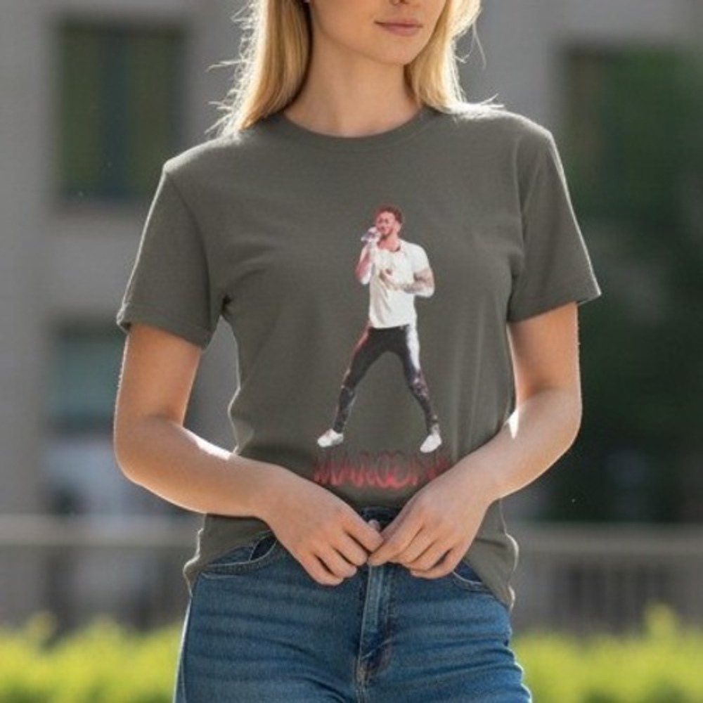 Maroon 5 Adam Levine Graphic T-Shirt Olive‎ Grey Levine 79 Men's Medium